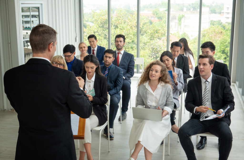 Employees participating in a professional development workshop.