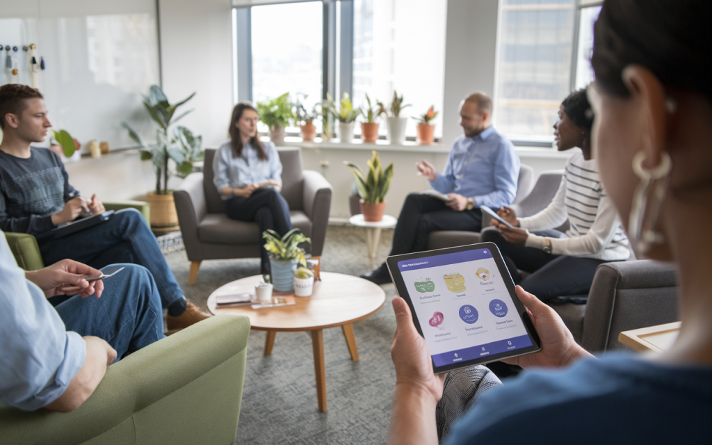 HR team promoting employee well-being through workplace wellness programs.