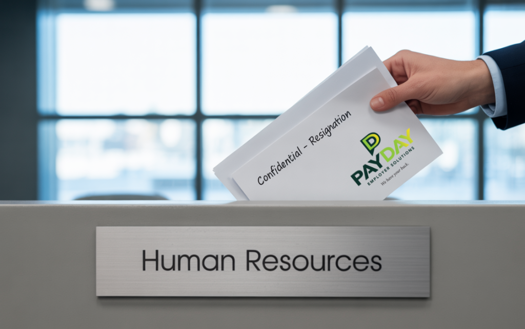 A professional passing resignation letter to HR Office.