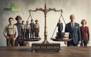 Scales of tax fairness between employers and workers under 2025 reforms.