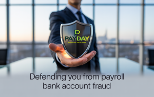 Business owner defending against online payroll fraud attempts with PayDay.