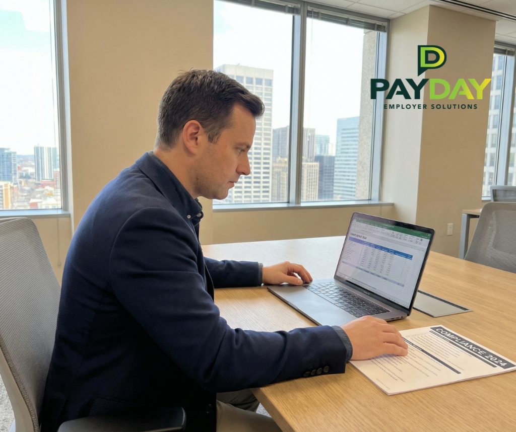New Jersey business owner reviewing NJ NY payroll compliance documents in 2026