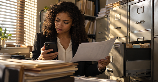 HR manager reviewing New York personnel records ahead of the November deadline